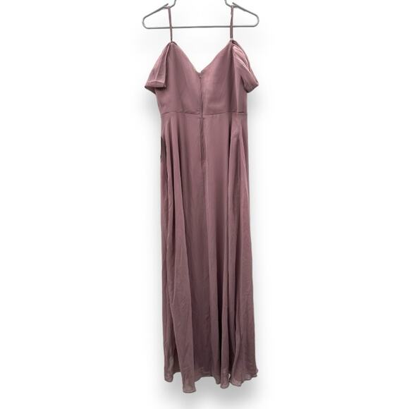 Birdy Grey Devin Convertible Chiffon Maxi Bridesmaid Dress Dark Mauve Sz M NEW - Picture 6 of 11
